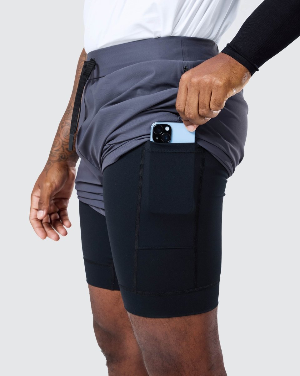 DIHAMUTIM - Surge Lined Active Shorts in Storm Grey